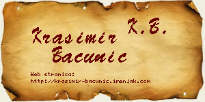 Krasimir Bačunić vizit kartica
